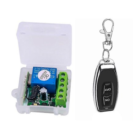 DC 12V Enkel Kanal Relémodul Universell Trådløs Bryter RF Relémottaker + 1 Fjernkontroll - Perfet