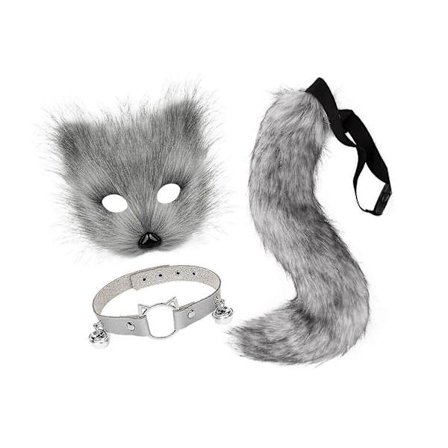 Therian Naamio ja Häntä Cosplay Naamio Festivaali Halloween Juhla Puku Syntymäpäivä-lingling}