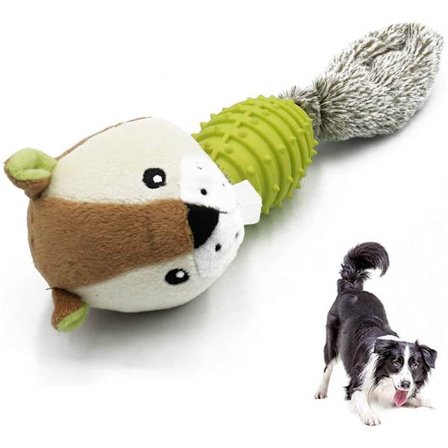 TPR og plys hundelegetøj, slidstærkt tyggelegetøj, knirkende legetøj og interaktivt legetøj til små og mellemstore hvalpe, sæl