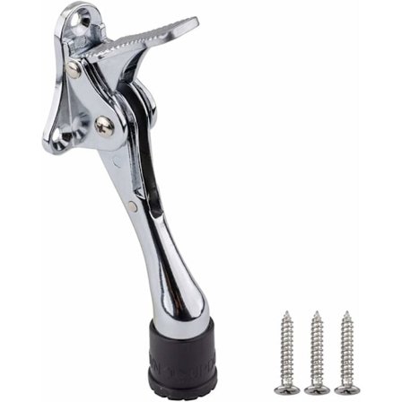 Dørstopper - 13 cm - forhindrer døren i å slå - krom -