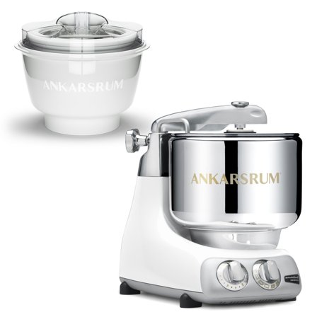 Ankarsrum AKM 6230 røremaskine med ismaskine, mineral white | KitchenOne