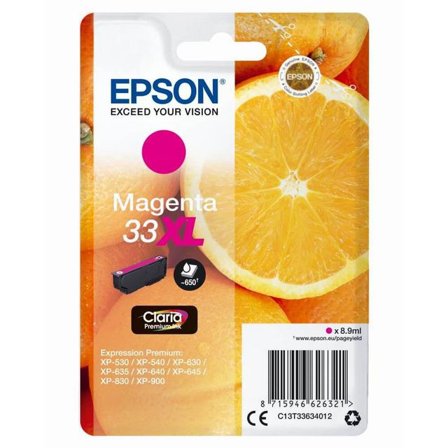 EPSON Bläckpatron 33XL, C13T33634012, Orange, Claria Premium-bläck, magenta, singelförpackning - Lyreco - Toner och bläck - Bläckpatroner - 