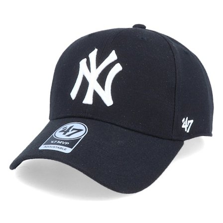 47 Brand - MLB Schwarz adjustable Cap - New York Yankees Mvp Black/White Adjustable @ Hatstore
