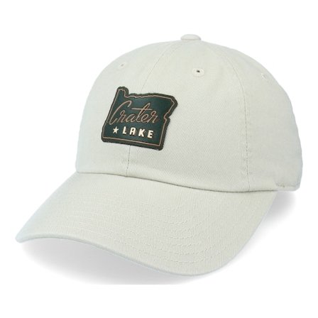 American Needle - Beige Unconstructed Cap - Crater Lake Leatherhead Slouch Stone Dad Cap @ Hatstore