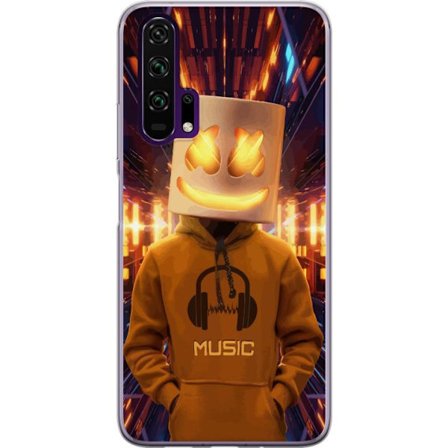Kompatibel Mobilcover til Honor Honor 20 Pro DJ-figur med lysende hjelm og hættetrøje i futuristisk musikmiljø med neonlys.