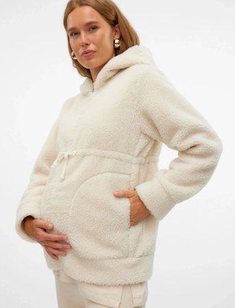 Mamalicious Mlrachel 3In1 Teddy Jacket Noos - Cream - XL