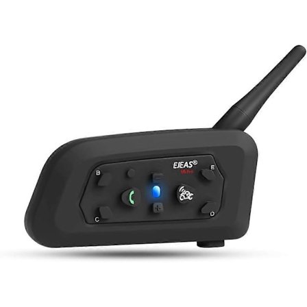 V6 Pro Motorsykkelhjelm Bluetooth Intercom, 2-veis 1200M Motorsykkel Bluetooth Headset Universelt Kommunikasjonssystem Støyreduksjonsheadset
