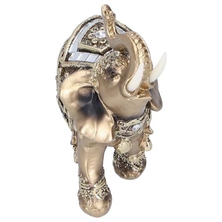 Elefantstatyett Figur Feng Shui Harts Djur Prydnad Konst Hantverk Skrivbordsdekoration Guld M 10x5x10cm
