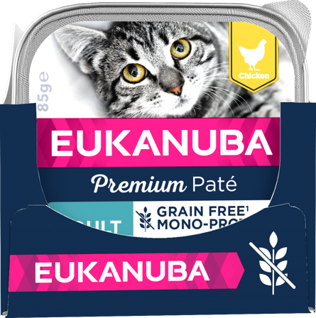 Eukanuba - Katt Grain Free Adult Kyllingpaté Mono 12x85g - Katt - Kattefôr & kattemat - Våtfôr og våtmat - ZOO.no