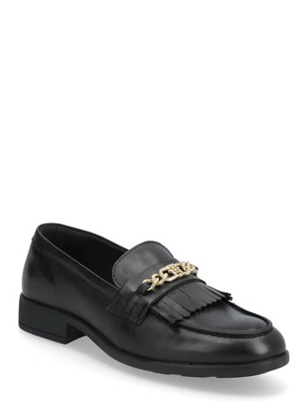 Tommy Hilfiger Th Chain Fringe Leather Loafer - Black - 36