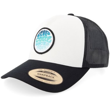 Rip Curl - Vit trucker Keps - Wetsuit Icon Black/White A-frame Trucker @ Hatstore