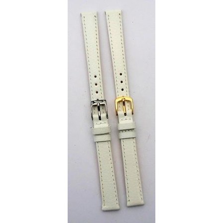 Läder Buffalo vit, sydd 12 mm