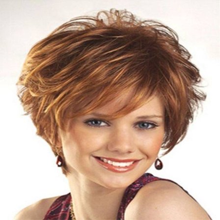 Ægte hår paryk, kort naturlig paryk, varmebestandig