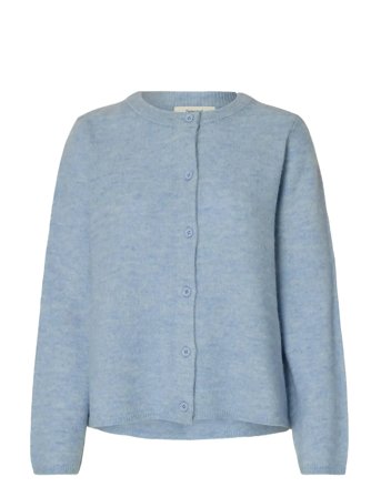Slflulu New Ls Knit Cardigan Noos Blue Selected