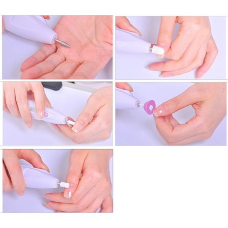 *Elektrisk manikyr, 5 i 1 elektrisk nagelfil set slipmaskin manikyr*