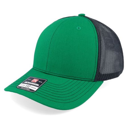 Richardson - Grön trucker Keps - 112 Split Kelly/Black Trucker @ Hatstore