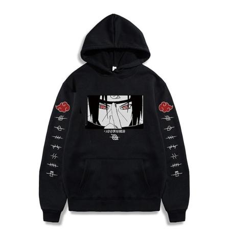 Vuxen Uchiha Itachi Hoodie Par Naruto Anime Tryckt Sweatshirt Toppar Cosplay Huvtröja 3XL