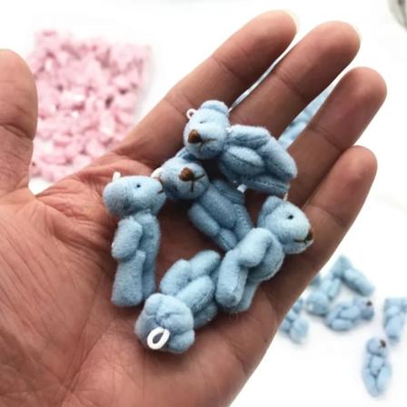 10st 3,5 cm mini Joint Nalle Plysch Uppstoppad Bröllopslåda leksaksdocka Plagg & hårtillbehör dekordocka 4.0cm blue