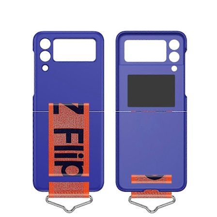 Kotelo Yhteensopiva Samsung Galaxy Z Flip 3:n kanssa, PC Iskunkestävä Suojakuori Hihnalla