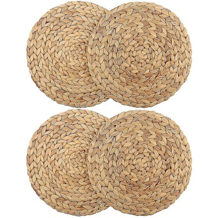1 stk. 30 cm Rund Flettet Bordskåner Isolator Halm Flettet Bordskåner