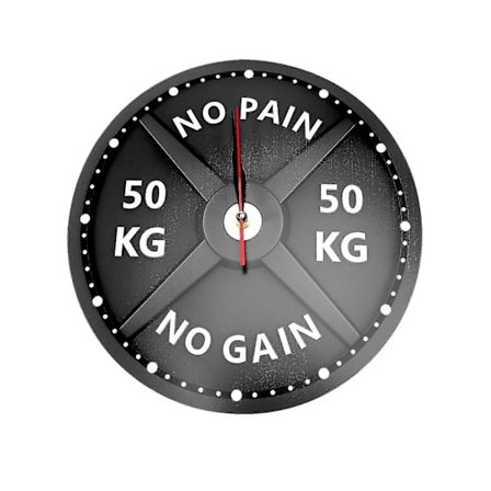50KG Print Væg Ur Cirkulær Gym Vægtløftning Håndvægt Bodybuilding Stille Akryl Ur-Yvan (LGL)