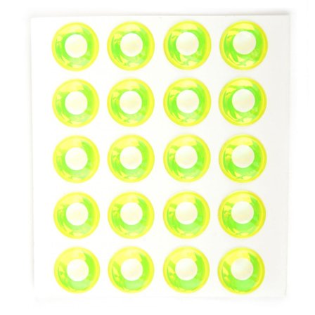 Epoxy Eyes 9mm , White Yellow