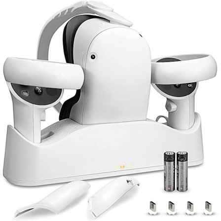 Opladningsdock til Oculus Quest 2, understøtter magnetisk dobbeltcontrolleropladning og headset VR-tilbehør