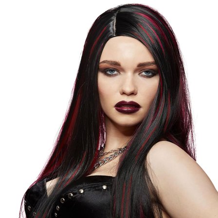 Super Vixen Manic Panic Peruk Svart & Rosa