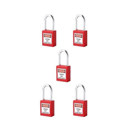 5-pack Låsnings- och avstängningslås Säkra hänglås för låsnings- och avstängningsstationer och -enheter