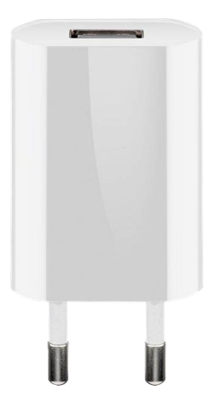 Goobay USB charger 1 A, white, Plastic bag - with 1 USB