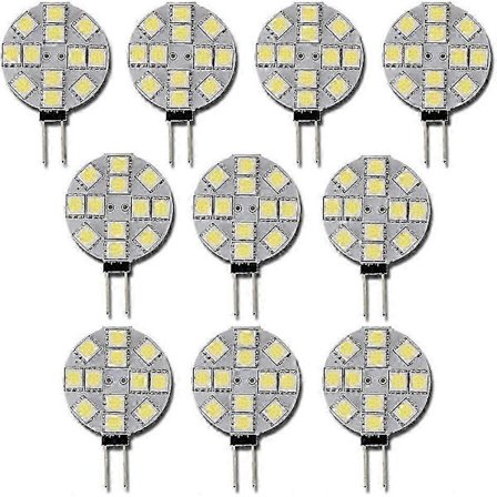 10x G4 LED-lamppu DC 12V Ei himmennettävä valkoinen 6000K Korvaa 20W halogeenilampun—max