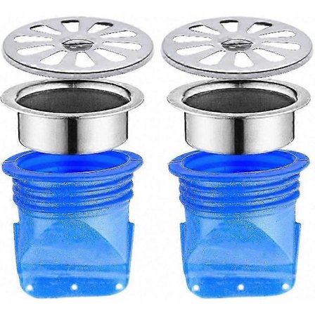 2-pak Justerbar Tilbagestrømningsforebyggelse Silikone Gulvafløb, Envejsventil til Badeværelsesrør & Slanger (60x50cm)