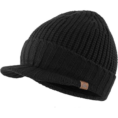 Vinterstrikket solhatt for menn - Tykk utendørs lue med brem