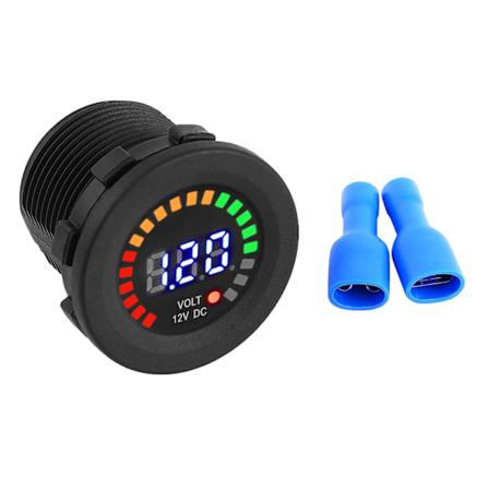 12 V moottoripy r n auton LED-digitaalinen j nnitteen n ytt vedenpit v j nnitteen mittari musta uusi