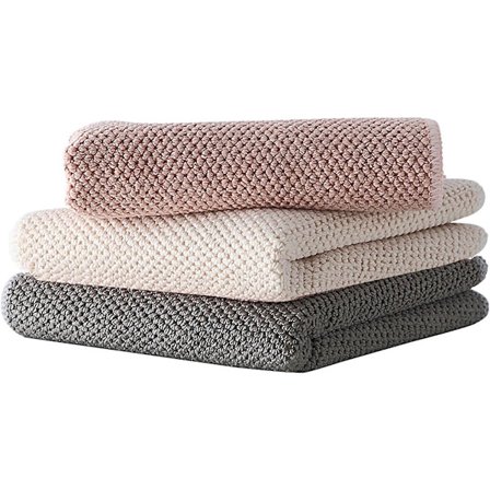 Sett med 3 mikrofiber kjøkkenhåndklær 30x30 cm vaskbare og gjenbrukbare håndklær oppvaskkluter rengjøringskluter for tørking, vask, polering og all 