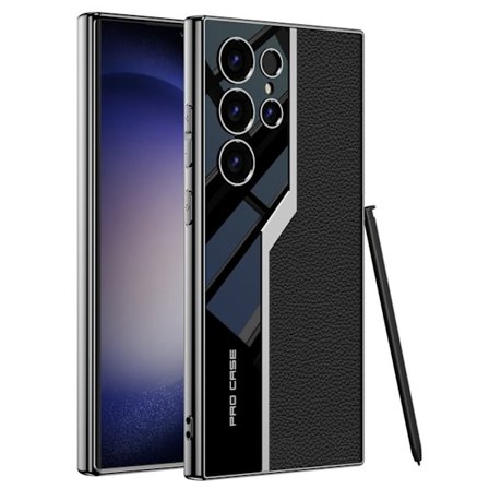 Etui til Samsung S25Ultra svart elektroplettert superbilskinn