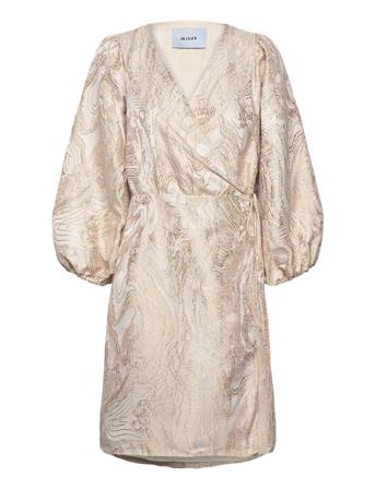 Msalika Short Wrap Dress Kort Kjole Gold Minus