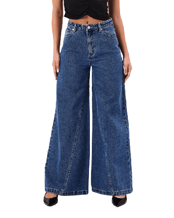 Abrand 94 Super Wide Chantell Mid Vintage Blue Jeans Dam Blå w30