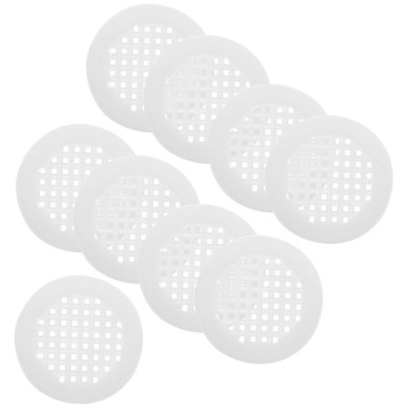 20 stk. hvide plastik ventilationsriste til underskabe, runde dæksler, kompatible med organisering af skabe under boligforbedring