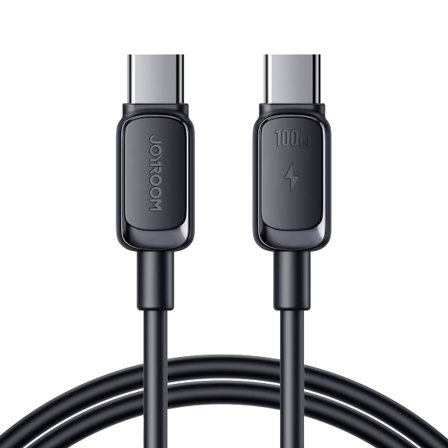 USB-C till USB-C kabel med snabbladdning, 100W, 5A, 1.2m, svart