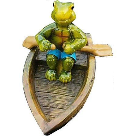 Flydende havefrøfigur i harpiks til dam- og skrivebordsdekoration, velegnet til haverum