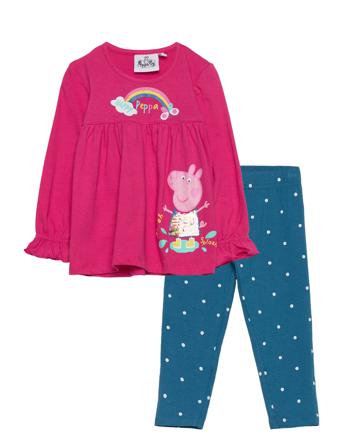 Set 2P Ts + Legging Sets Sets With Long-sleeved T-shirt Monivärinen/Kuvioitu Gurli Gris