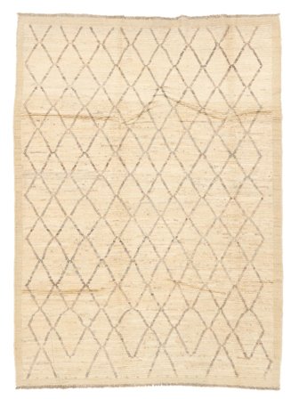 Handgeknoopt Berber Style Vloerkleed 192X254 Wol Beige/Oranje