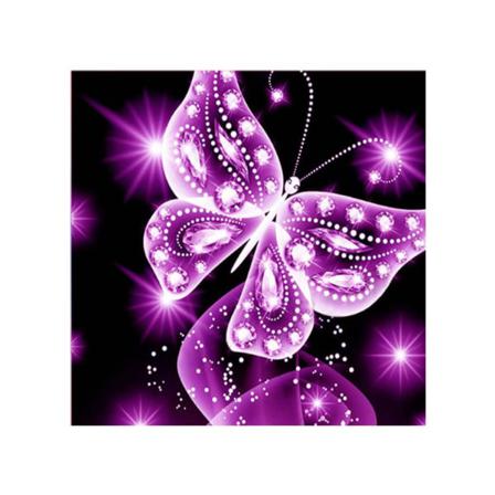 5d Rosa Fjäril Strass Korsstygn Diy Crystal