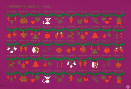 Danmark - julmärkeark 1977 - Utakket - Ufoldet