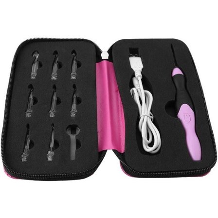 9 i 1 Heklenåler med LED-lys, oppladbare USB-veveheklekroker