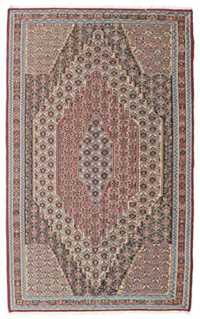 Oriental Kilim Senneh Fine Rug 148X237 Orange/Grey Wool, Persia