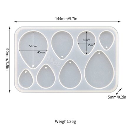 Geometriske øredobber epoksyharpiksform 6 6