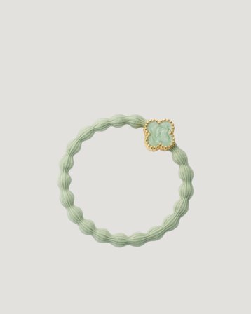 ByEloise ENAMEL GOLD QUATREFOIL PISTACHIO Zielony Akcesoria Dziewczyna - Kids Brand Store