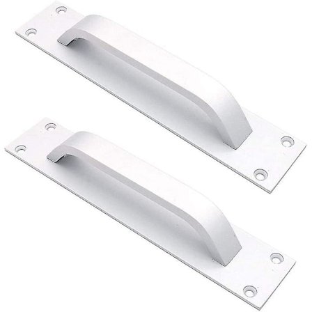 2 st Stalldörrhandtag i zinklegering - Skjutdörrhandtag för branddörr, skåpdörrhandtag - Silver